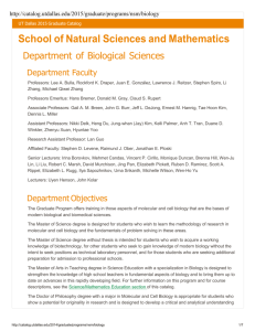 Department of Biological Sciences - The University of Texas at Dallas