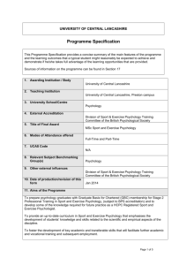 MSc Sport and Exercise Psychology (Sept 2014)