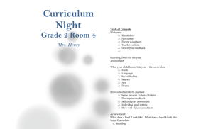 Curriculum Night - Calico School Library
