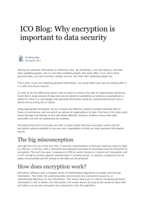ICO Blog: Why encryption is important to data security By Simon