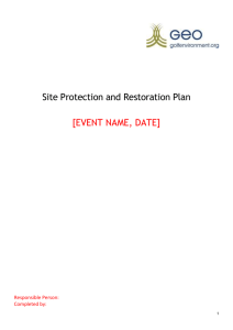 Site Protection and Restoration Plan