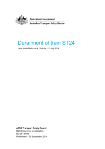 Derailment of train ST24 near North Melbourne, Victoria 11 July 2014