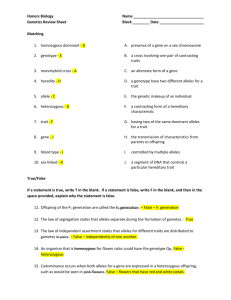 ANSWER KEY for Review Sheet