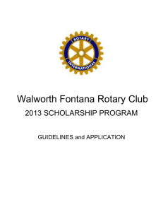 2013 Walworth Fontana Rotary Club Scholarship