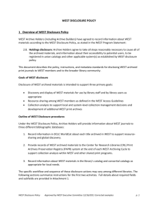 WEST Disclosure Policy - California Digital Library