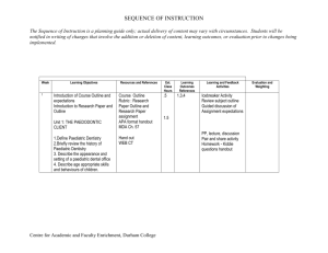 Resource 7: Sequence of instruction document