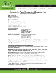 Construction Waste Management & Recycling Plan