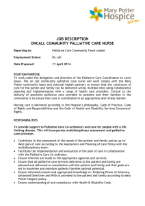 job description oncall community palliative care nurse