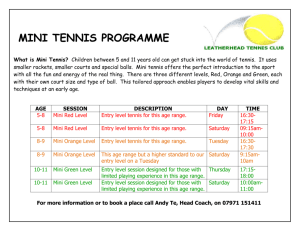 our 2015 Mini Tennis Coaching Programme