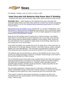Used Chevrolet Volt Batteries Help Power New IT Building