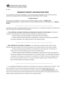 RESEARCH PROJECT CONTINUATION FORM