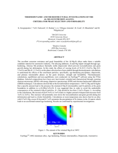 thermodynamic and microstructural investigations of the al-mg