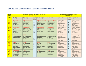 med- i (level 9) theoretical lectures & turorials (2016)