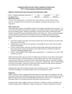 U RESEARCH OBJECTIVES AND STUDENT LEARNING