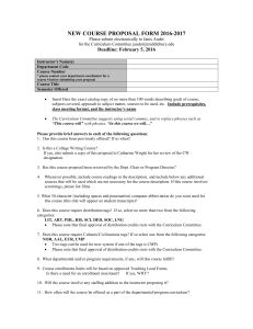 NEW COURSE PROPOSAL FORM