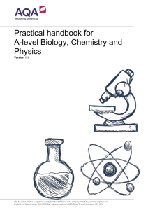 Practical handbook for A-level Biology, Chemistry and Physics
