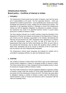 Infrastructure Victoria conflicts of interest or duties policy (Word 42KB)