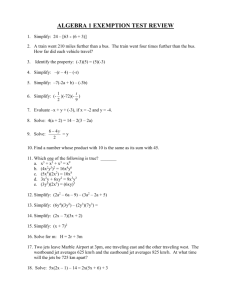 algebra 1 exemption test review