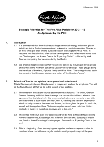 Strategic Priorities for The Five Alive Parish for 2013 – 16 As