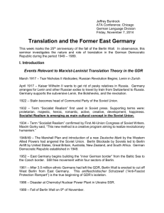 Translation and the Former East Germany