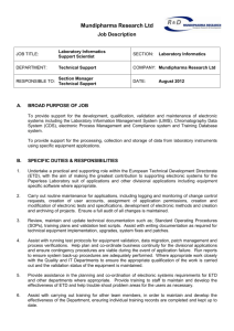Mundipharma Research Ltd Job Description