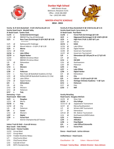 Winter Athletic Schedule - Baltimore City Public School System