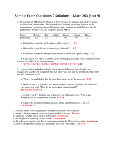 Sample Exam Questions 2 Solutions – Math 263 (sect 9)