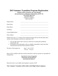 Transition Program Application