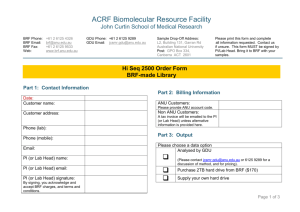 BRF-made library  - ACRF Biomolecular Resource