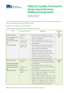 Staffing arrangements - Department of Education and Early