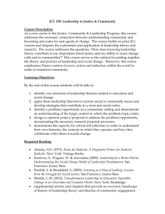 JCL 150 Course Proposal - Leadership in Justice & Community