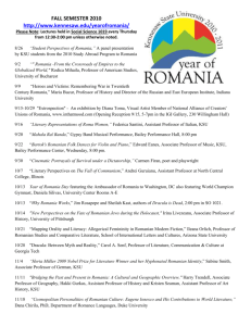 Lectures for Year of Romania