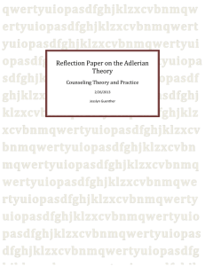 Reflection Paper on the Adlerian Theory