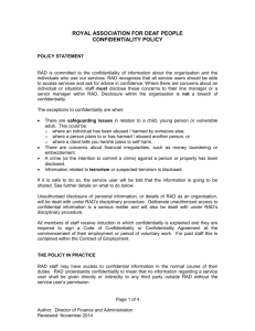 Confidentiality Policy - Royal Association for Deaf people