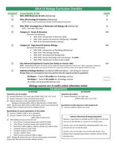 2014-15 Biology Curriculum Checklist