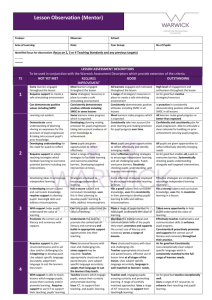 Lesson Observation (Mentor)