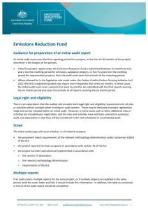 Guidance for preparation of an initial audit report