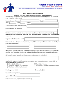 Food Event Approval Form