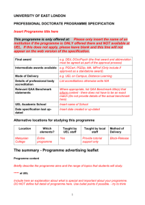 Professional Doctorate Programme Specification Template