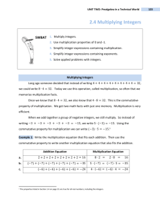 SECTION 2.4 Multiplying Integers