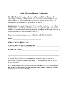 Adult Basketball League Scholarship - Stanley