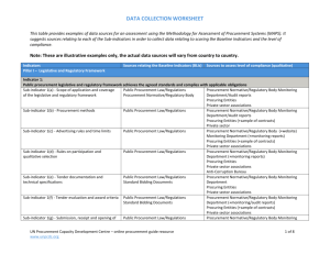 Data Collection Worksheet - UN Procurement Capacity