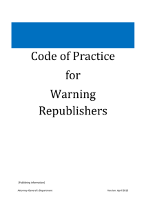 Code of Practice Warning Republishers - Attorney