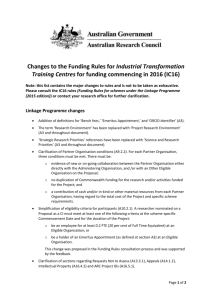 Changes to the Funding Rules for Industrial Transformation Training