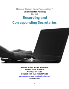 Secretaries` Handbook - National Student Nurses Association