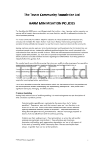 HARM MINIMISATION POLICIES - The Trusts Community Foundation