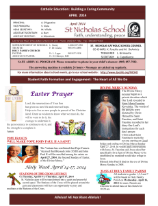 April 2014 Newsletter - Dufferin-Peel Catholic District School Board