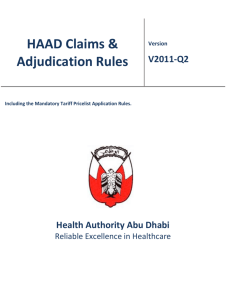 HAAD Claims & Adjudication Rules