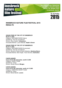 Winners 2015 INFF - INFF - Innsbruck Nature Film Festival