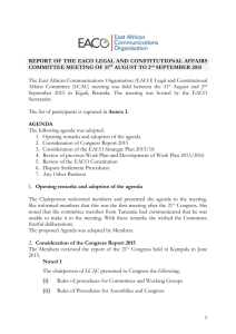 Report of the LCAC Meeting 31st Aug to 2nd Sept 2015